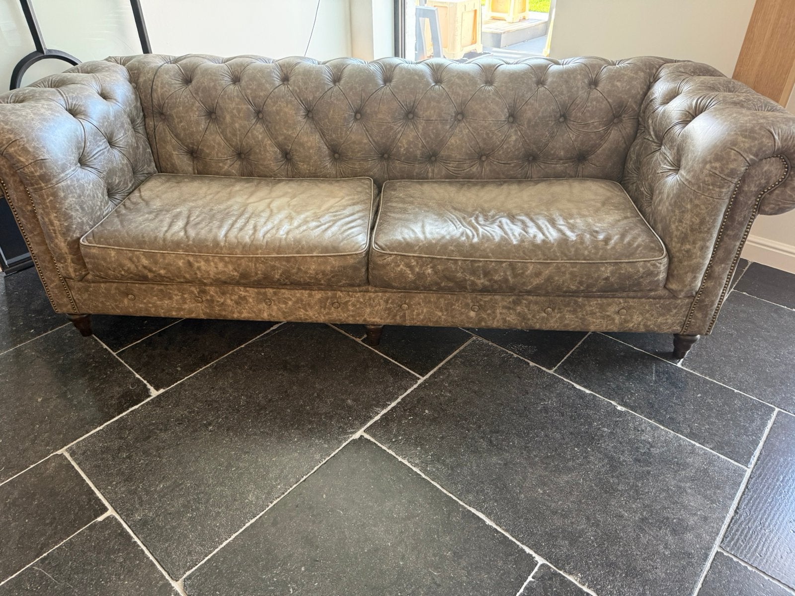 Chesterfield leder, 200 à 250 cm, Enlèvement, Utilisé, Cuir