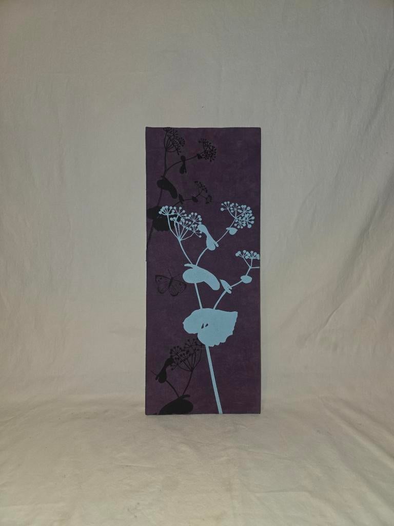 Decoratief wandpaneel van fluweel / velvet – bloemen en vlin, Enlèvement ou Envoi