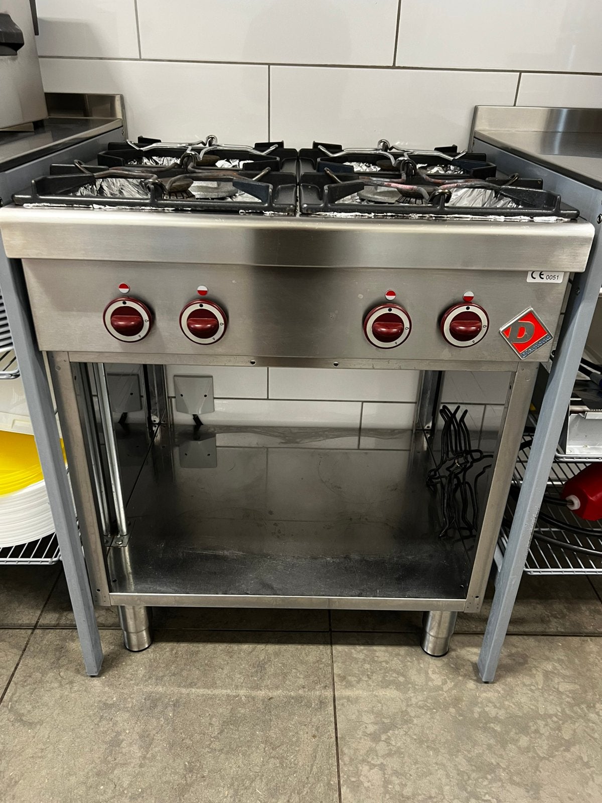 Fornuis - Gas - 4 branders, Ophalen, Gebruikt, 60 cm of meer, 4 kookzones