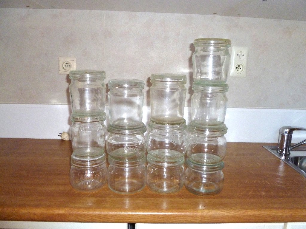 13 Bocaux a steriliser WECK de 1/2 L, Vintage, Verre, Enlèvement, Utilisé