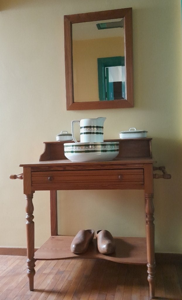 Meuble toilette/miroir aiguière chambre pitchpin VINTAGE, Enlèvement