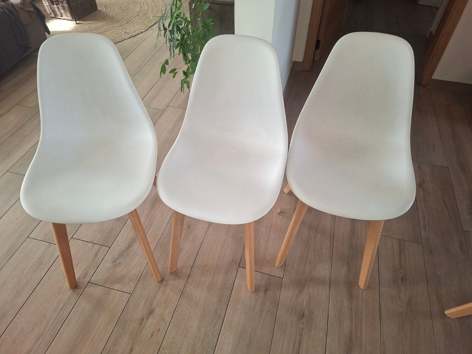stoelen 6 stuks, Huis en Inrichting, Ophalen, Kunststof, Gebruikt, Wit