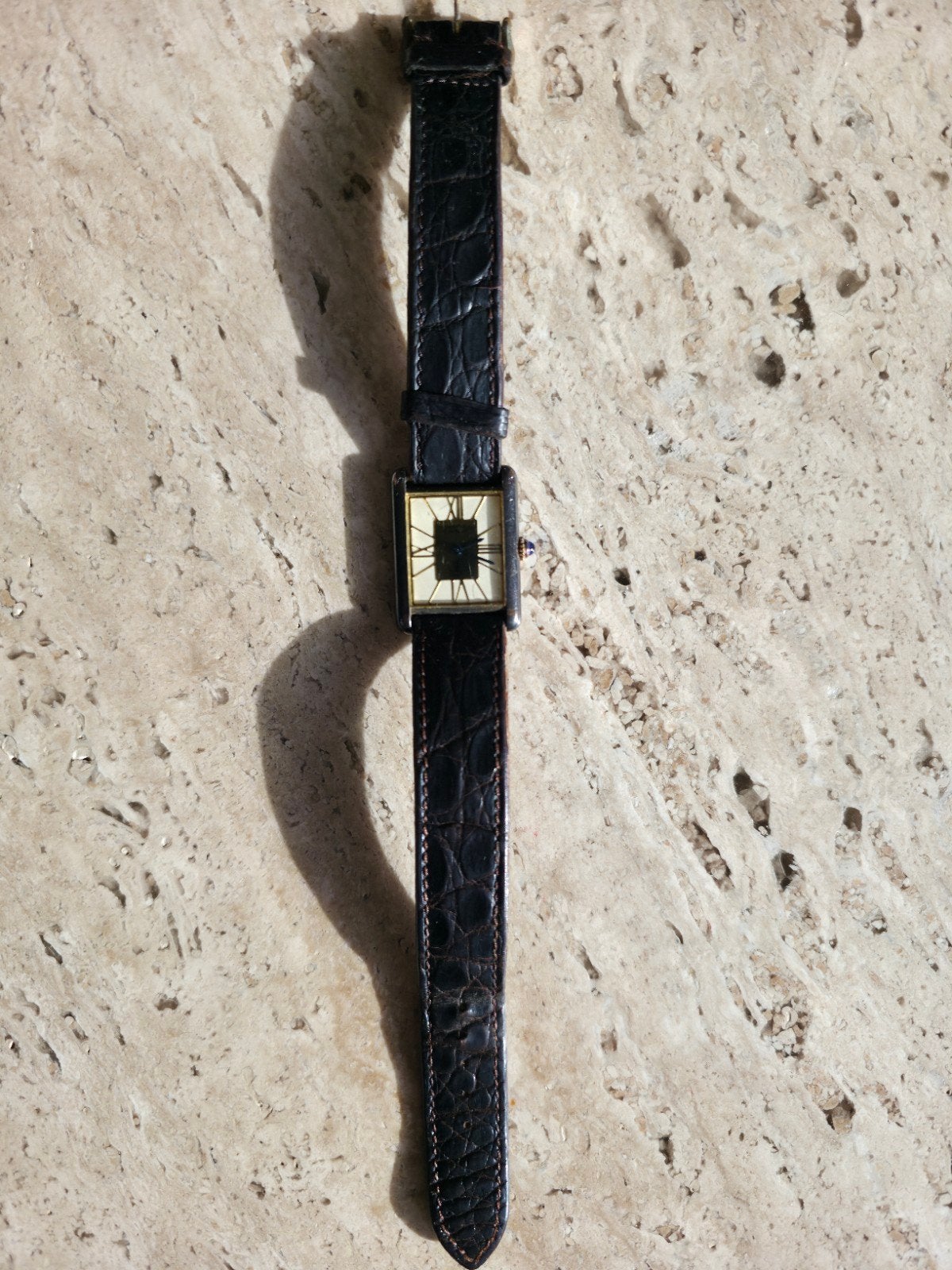 Montre cartier tank vermeil, Montre-bracelet, Autres marques, Cuir, Enlèvement