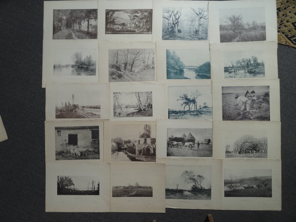 20 heliogravures eind 19e eeuw, landschappen,, Antiek en Kunst, Kunst | Etsen en Gravures, Gesigneerd, 1800 - 1899, Verzenden