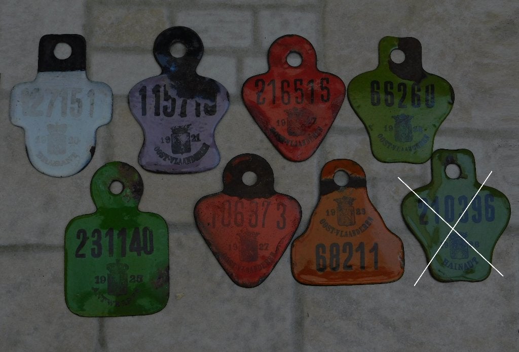 1 Plaque Fiscale Vélo émaillée 1920 1921 1925 1927 1928 1929, Antiquités & Art, Enlèvement ou Envoi