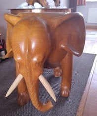 Houten olifant, Ophalen, Afrika, Hout
