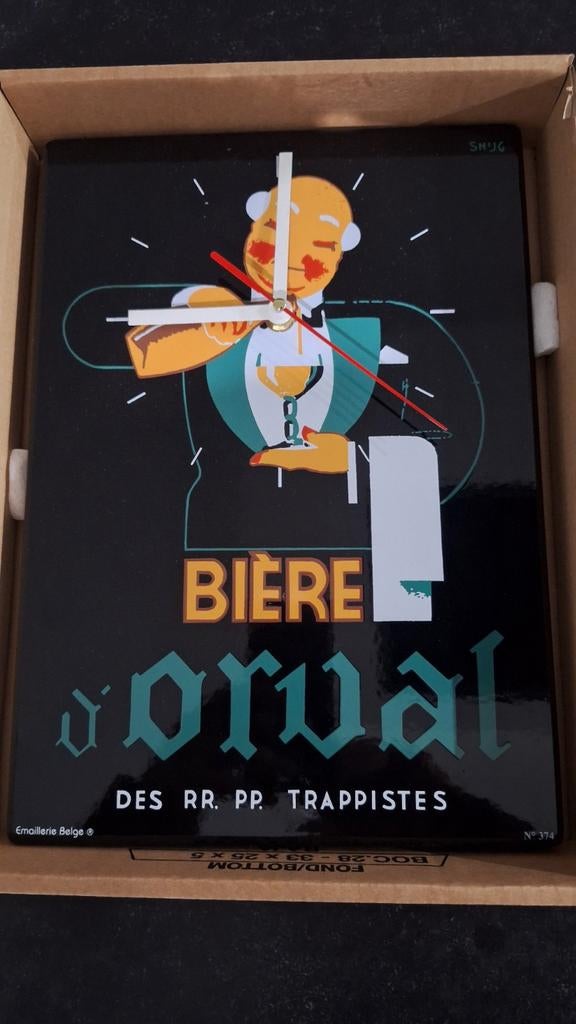 Geëmailleerde plaat van Orval Clock., Verzamelen, Ophalen of Verzenden