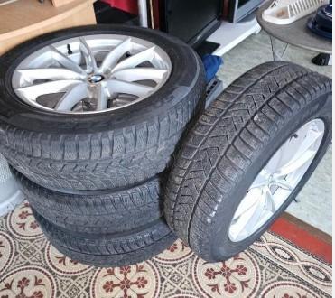 4 BMW velgen met winterbanden, Auto-onderdelen, Ophalen, 18 inch, Banden en Velgen, Winterbanden