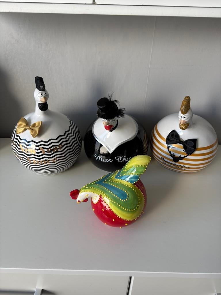4 poules décoratives J-LINE, Enlèvement ou Envoi