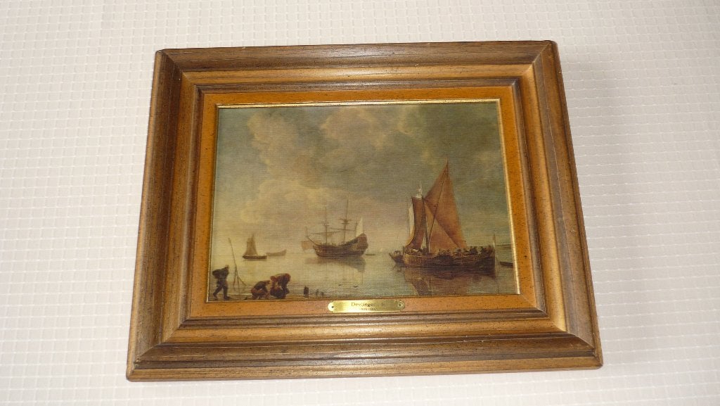 Klassieke kunstdruk op canvas - S. de Vlieger, Antiek en Kunst, Maritiem / water, Bijzondere lijst, Doek, Ophalen of Verzenden