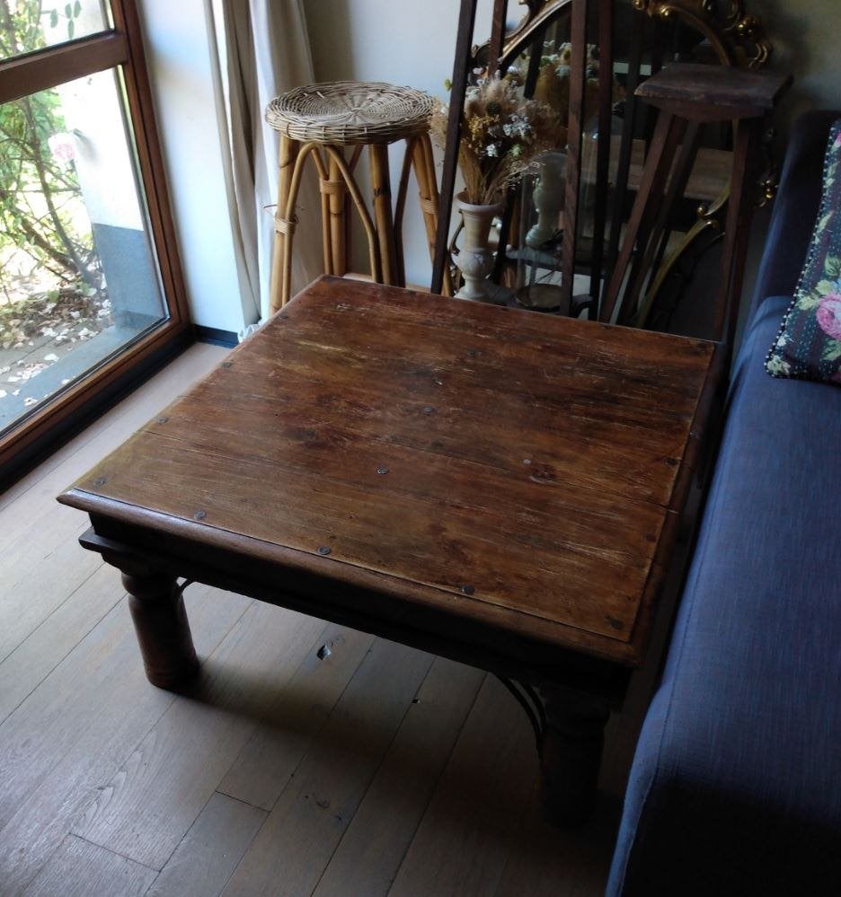 salon tafel in Sheesham hout - 80 x 80 cm, Enlèvement