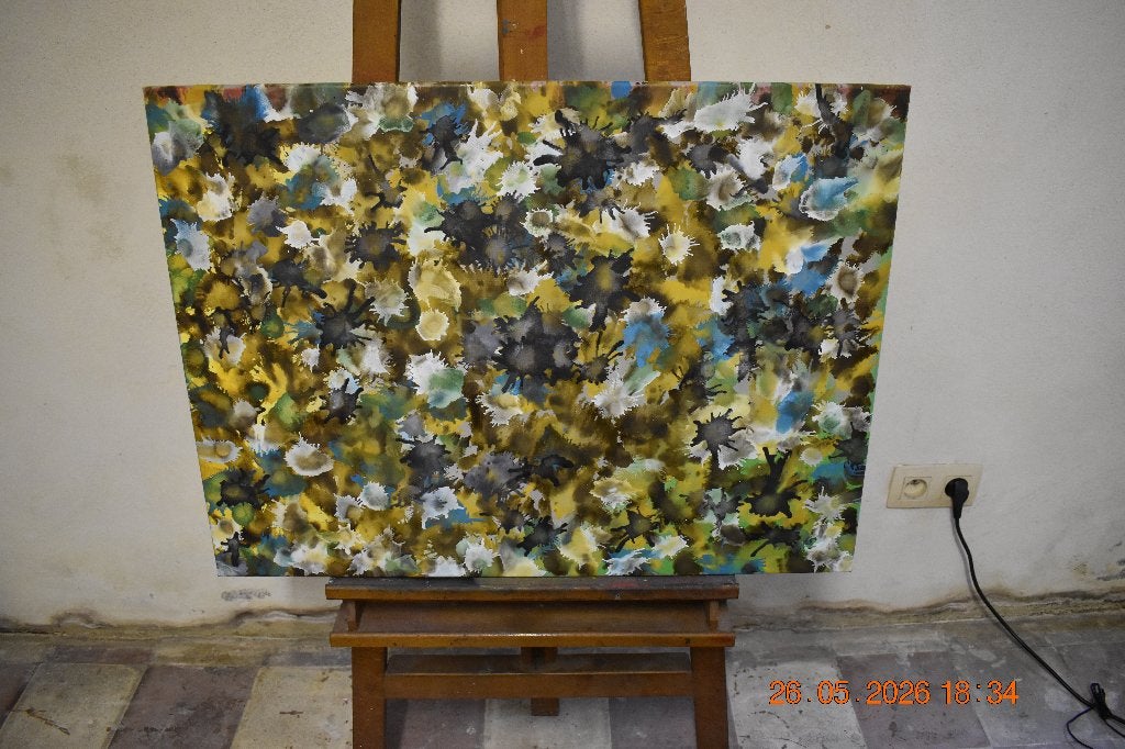Peinture Abstraite Série N (103), par Joky Kamo, Enlèvement, Signé, Peinture à l'huile, Abstrait