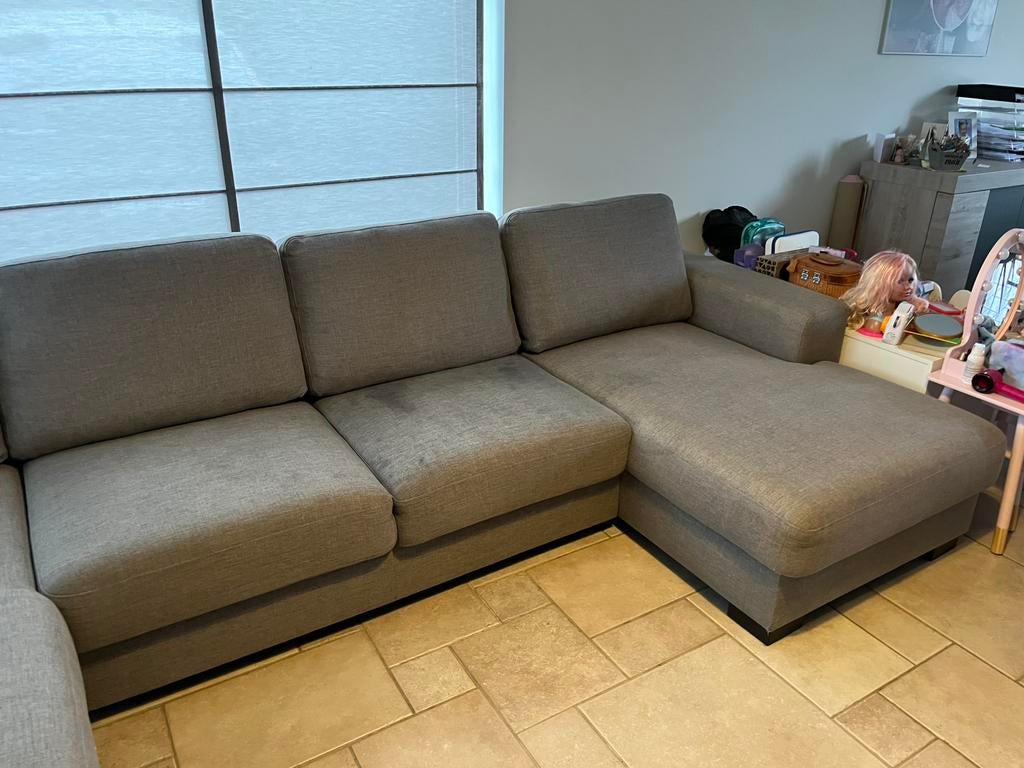 Grijze zetel te koop, Maison & Meubles, Enlèvement, Utilisé, Tissus