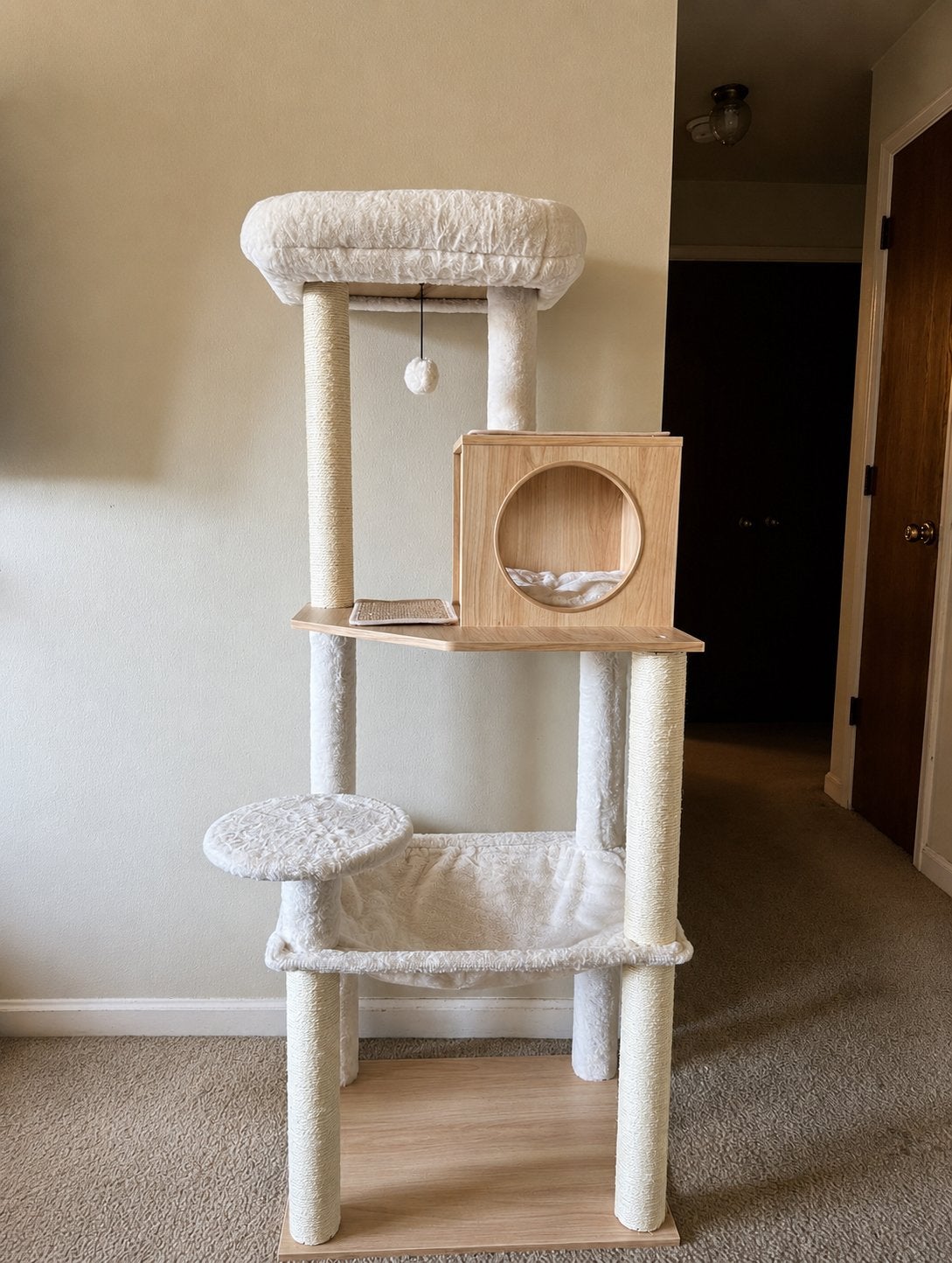 Luxe Houten Krabpaal 143cm – Stevig | Kattenhuis, Animaux & Accessoires, Meubles griffoirs pour chats, Comme neuf, Griffoir, Enlèvement ou Envoi