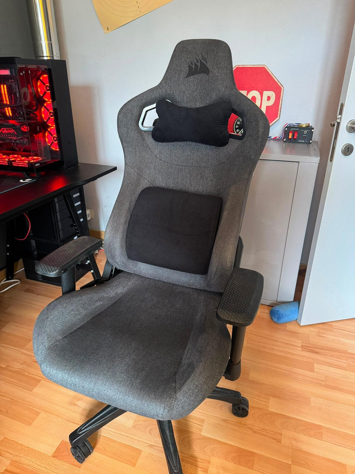 Chaise Corsair T3 Rush, Gris, Chaise de bureau de gaming, Enlèvement, Utilisé