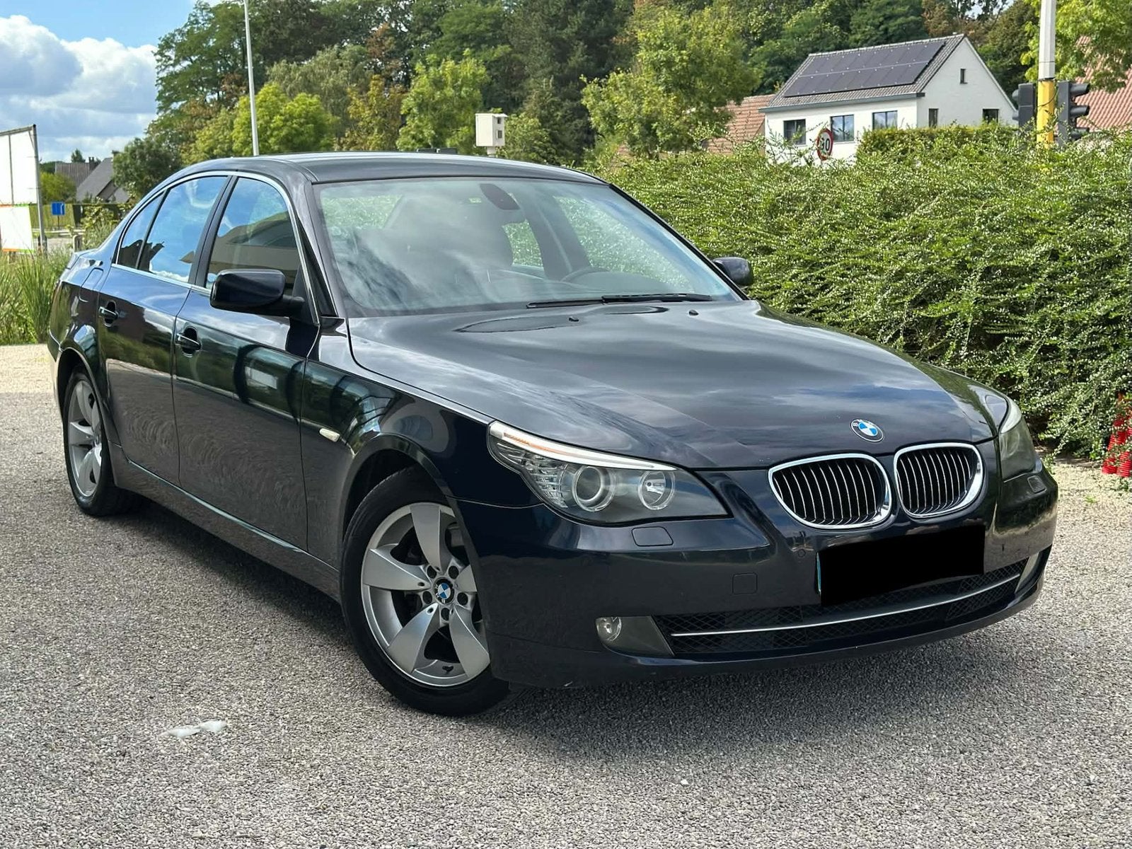 Bmw 523i Benzine Facelfit 2007 model e60, Auto's, Automaat, Stof, Blauw, Berline