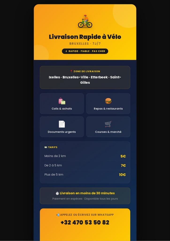 Disponible pour tout vos livraisons uniquement sur Bruxelles, Offres d'emploi