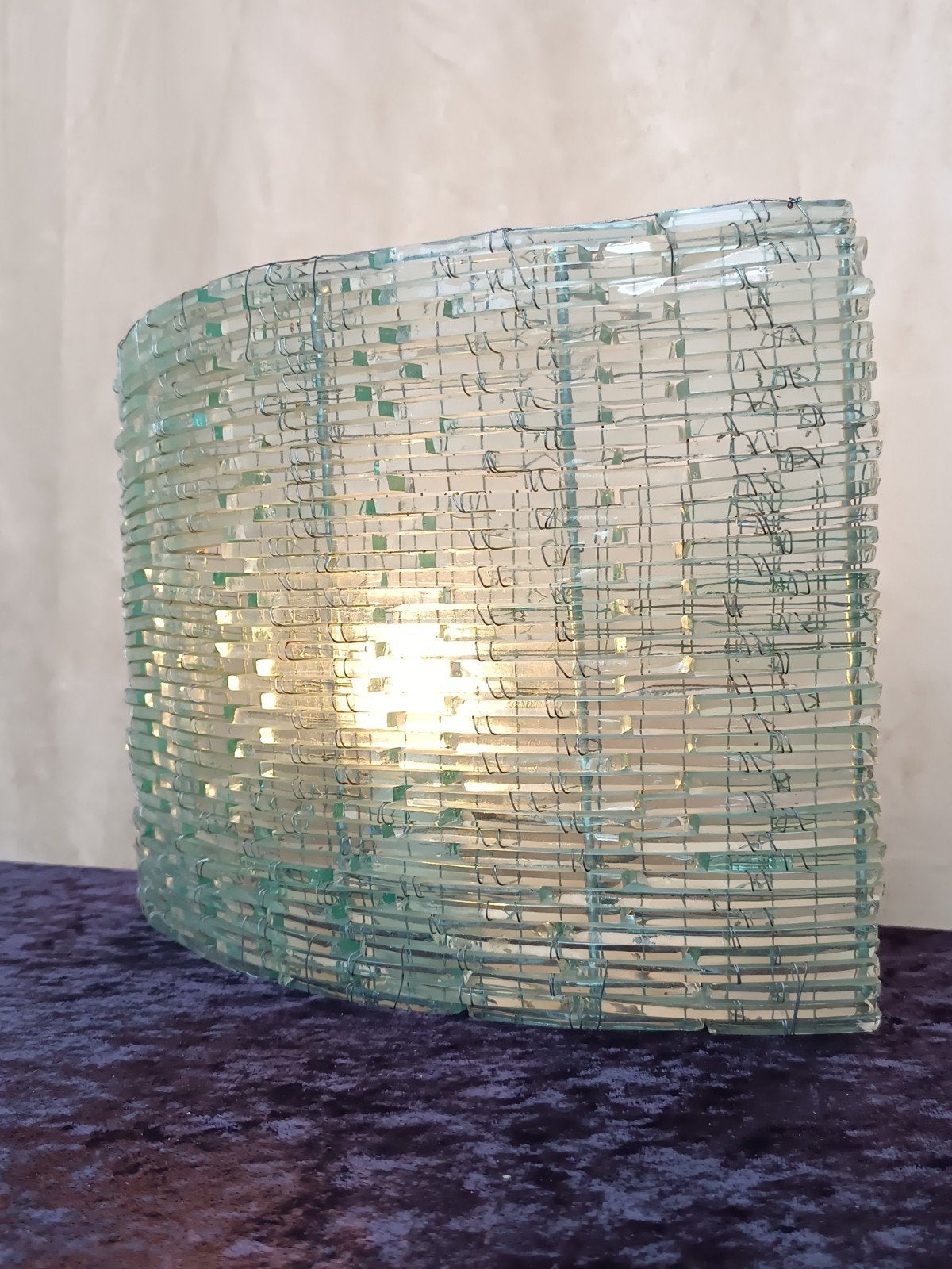 Italië Tao Tesserine glas Wandlamp handbedraad Vintage, Antiek en Kunst, Ophalen of Verzenden