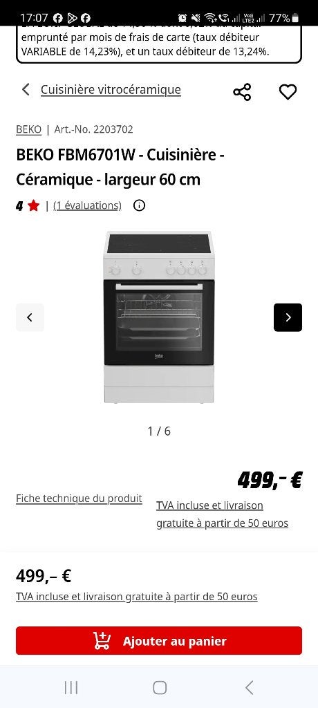 gazière électrique, Electroménager, 85 à 90 cm, 4 zones de cuisson, Comme neuf, 45 à 60 cm