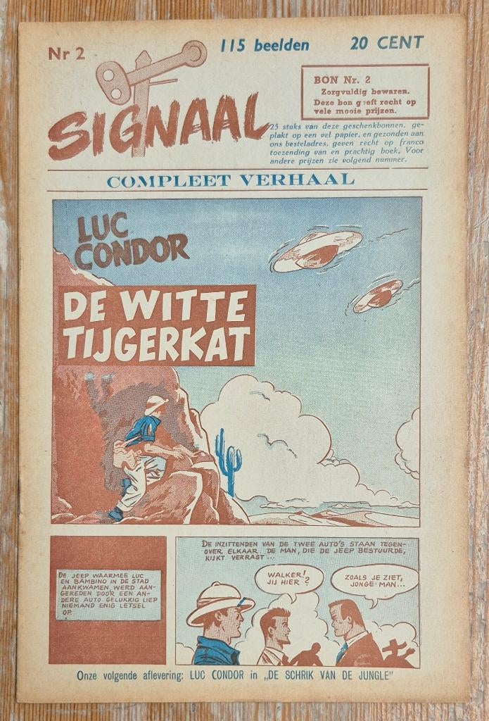 Signaal 2 Luc Condor De witte tijgerkat Weinberg 50s, Boeken, Gelezen, Eén stripboek, Albert weinberg, Ophalen of Verzenden