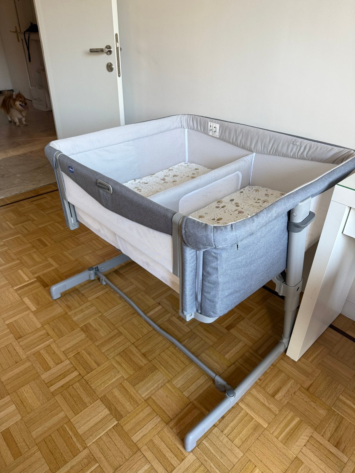 Co-sleeper voor tweeling/wieg met twee eenpersoonsbedden, Ophalen, Zo goed als nieuw