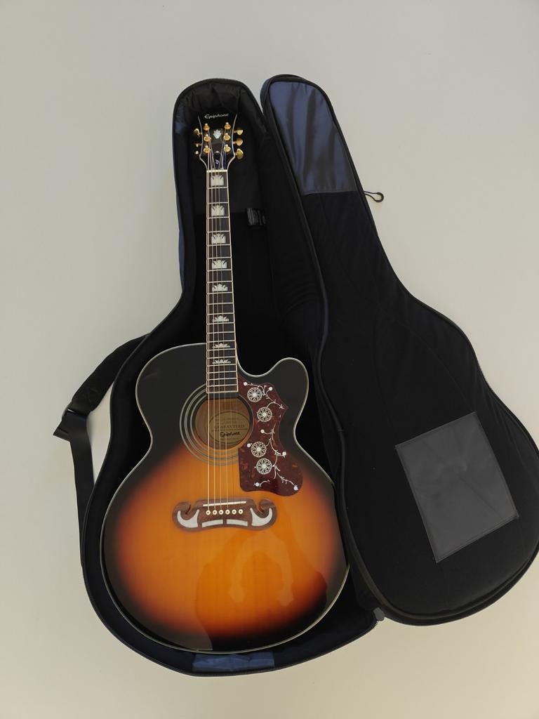 Epiphone J 200 EC sunburst, Musique & Instruments, Instruments à corde | Guitares | Acoustiques, Comme neuf, Guitare Western ou Guitare Folk