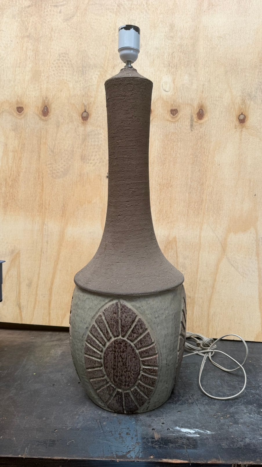 Vintage Deense keramische tafellamp – Chris Haslev   ’60/’70, Antiek en Kunst, Ophalen of Verzenden
