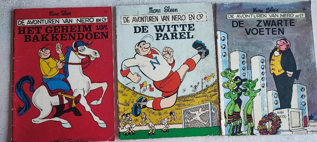 B6* drie x NERO (Marc Sleen) Ongekleurd.     *Verzamelaars., Plusieurs comics, Enlèvement, Utilisé