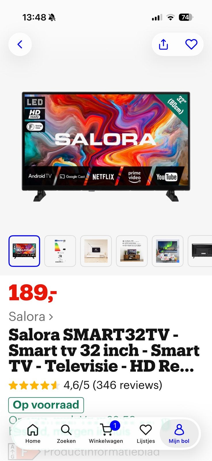 Tv in zeer goede staat, Audio, Tv en Foto, Televisies, Ophalen, Zo goed als nieuw