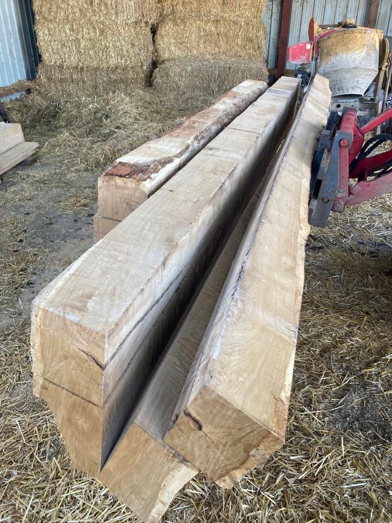 Eiken balken(inlandse eik) 20x20 en 15x15, Doe-het-zelf en Bouw, Hout en Planken, Ophalen, Zo goed als nieuw, Eiken