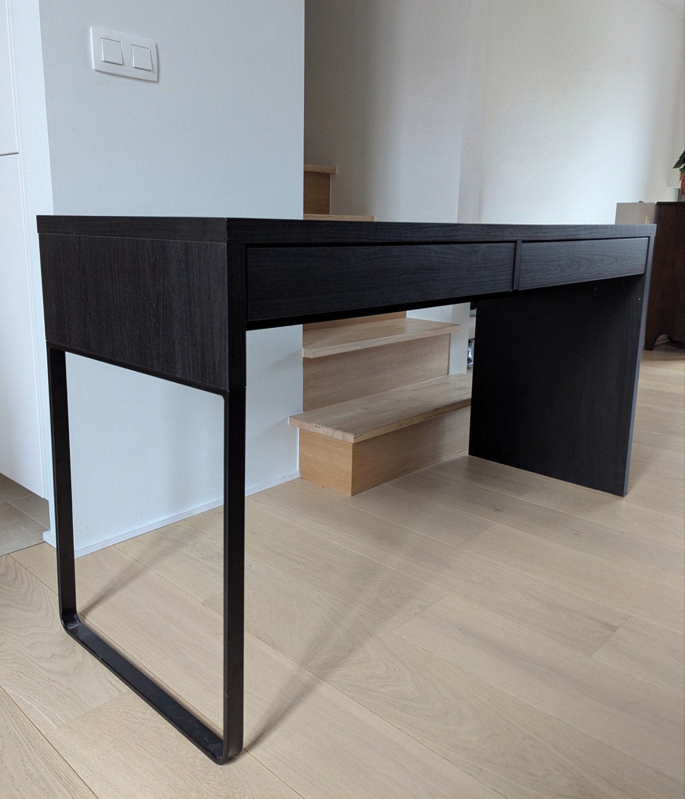 Bureau Ikea Micke, Huis en Inrichting, Bureaus, Ophalen, Zwart, Gebruikt, Spaanplaat of MDF