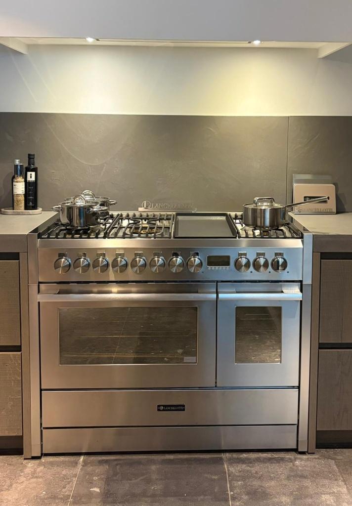 NIEUW Lancellotti Maestro Fornuis 120cm RVS combi-stoomoven, Electroménager, Cuisinières, Neuf, Autoportant, 5 zones de cuisson ou plus