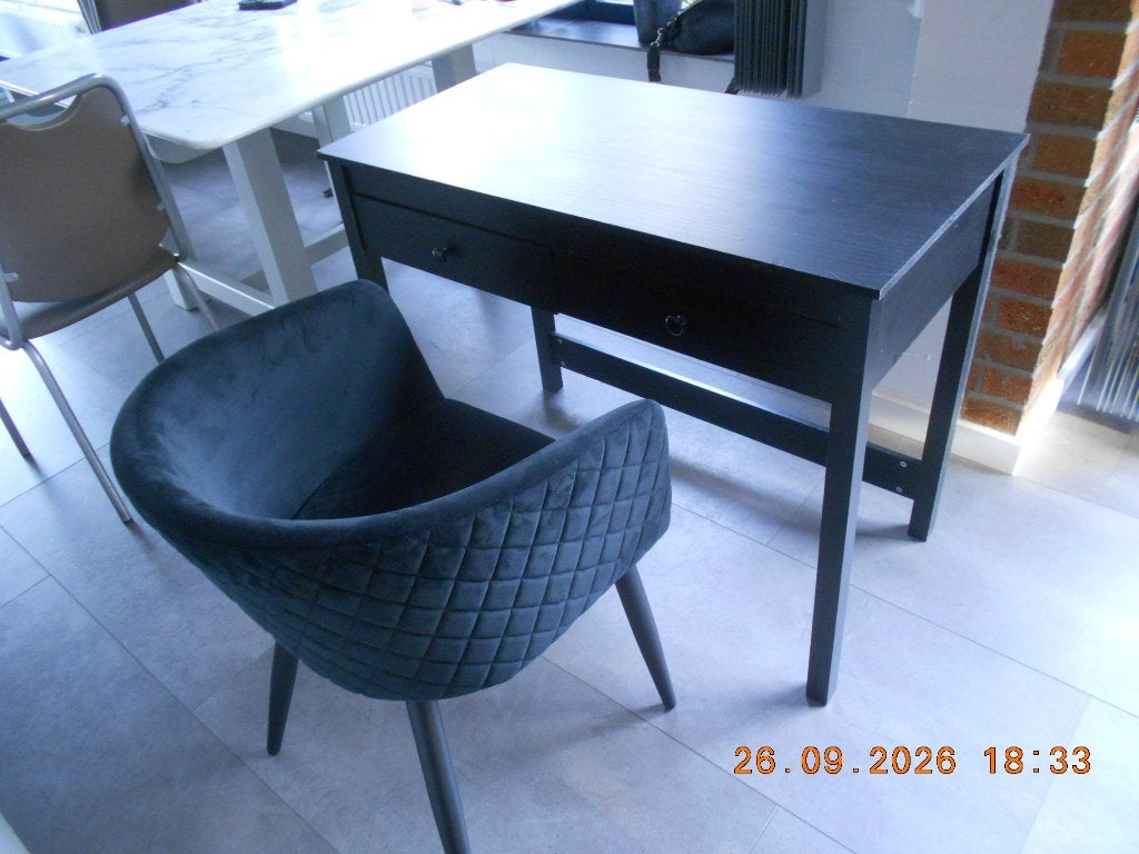 make-up tafeltje met stoel, Huis en Inrichting, Ophalen, Gebruikt, Zwart, Eén