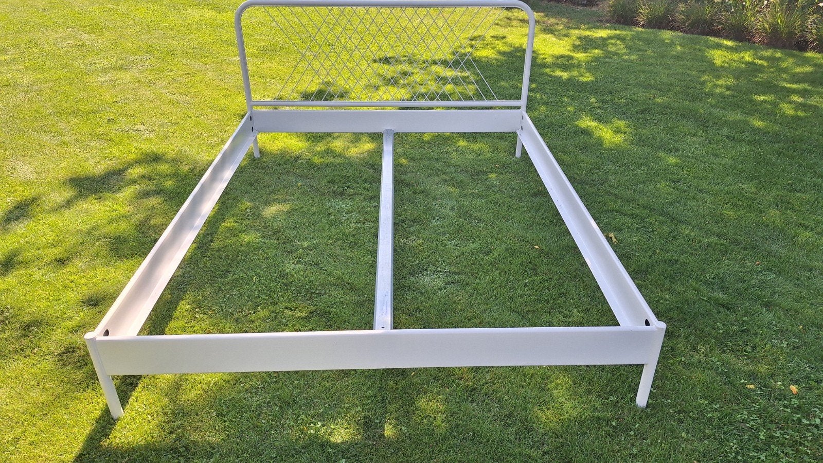 Metalen bed, Comme neuf, Enlèvement, Blanc, 160 cm
