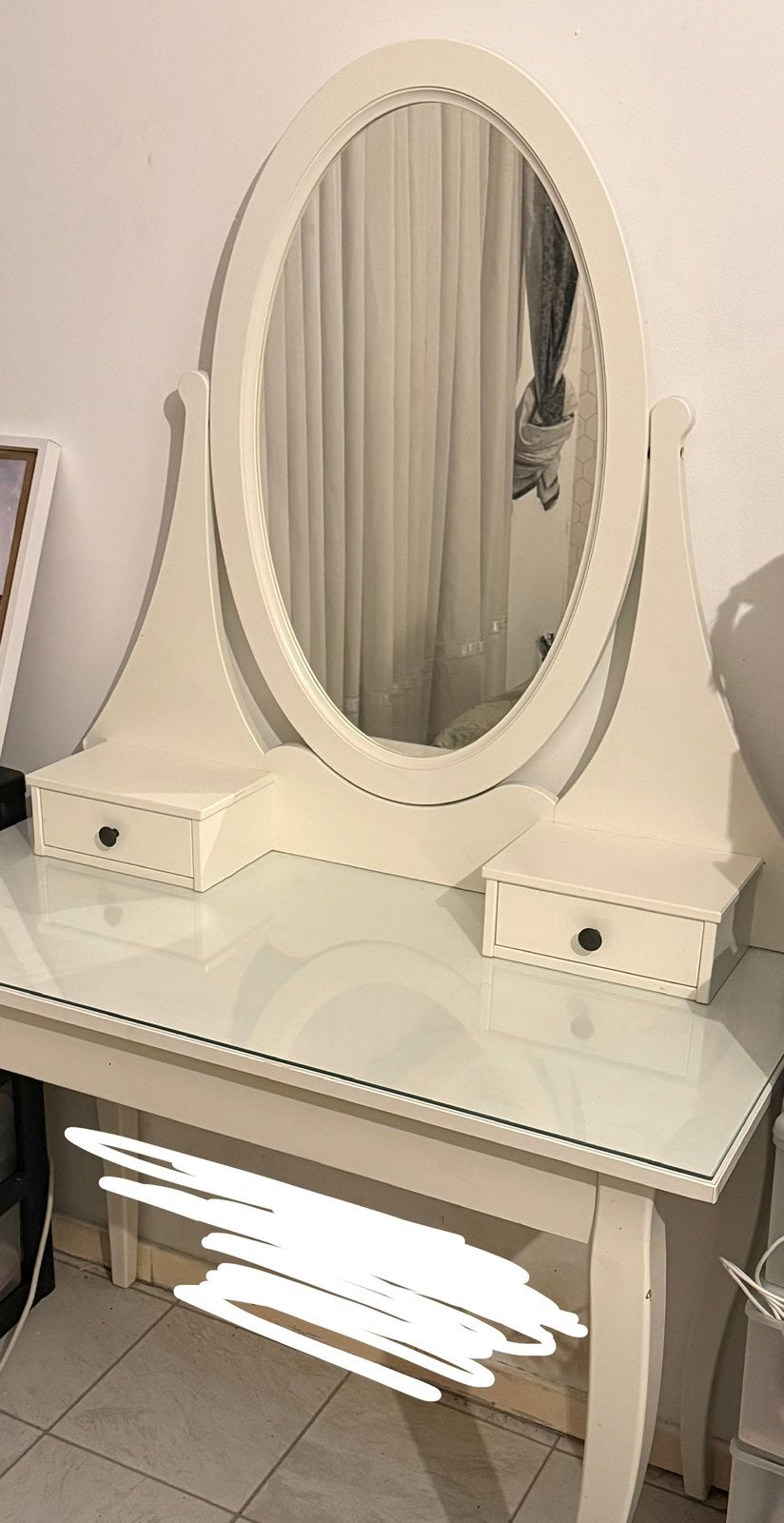 Table de maquillage, Maison & Meubles, Enlèvement, Utilisé, Synthétique, 50 à 100 cm