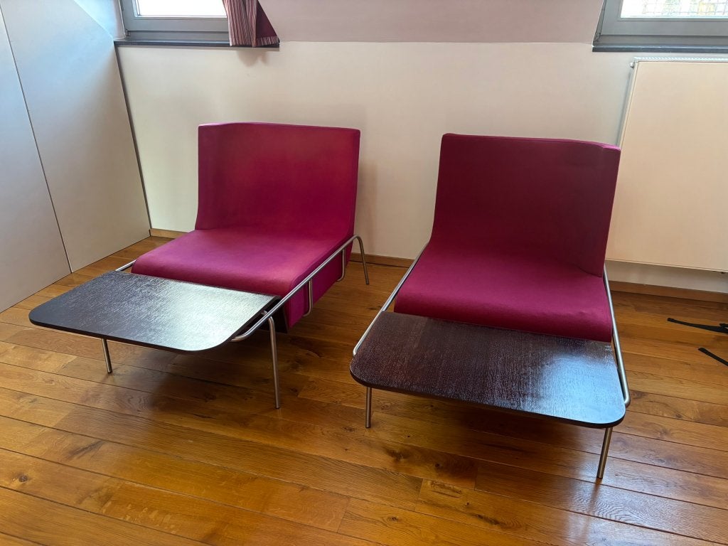 Paire fauteuils Tolozan – Éric Jourdan – Ligne Roset 2002, 125 à 150 cm, Enlèvement, Utilisé, Contemporain postmoderne