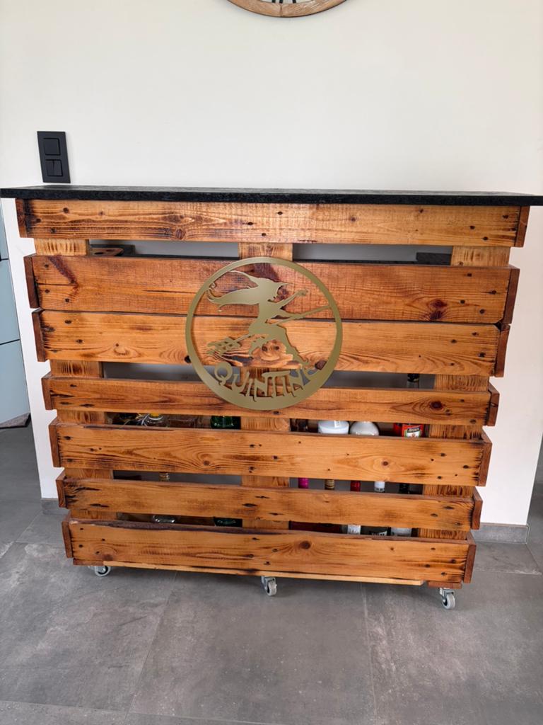 Bar artisanale, Enlèvement, Comme neuf, Bois, 5 à 15 bouteilles