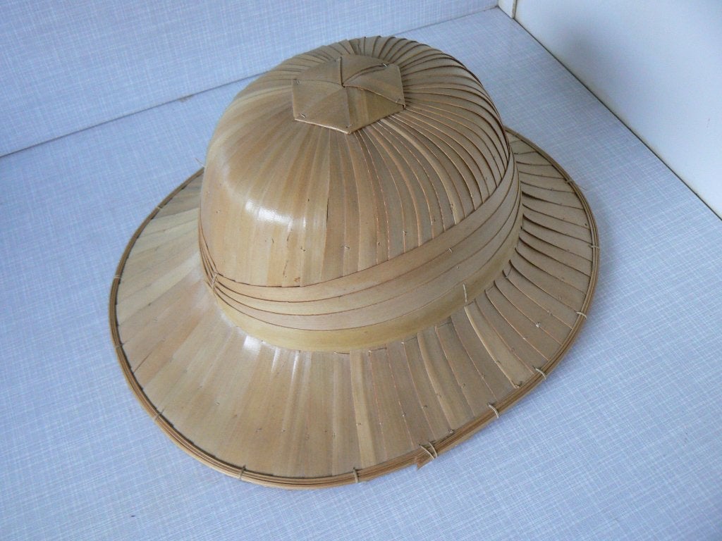 Rieten tropenhoed 57cm, Ophalen, Gedragen, Hoed