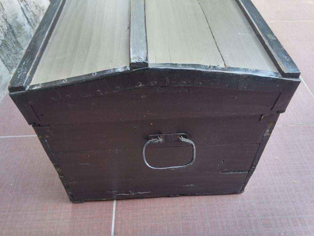 Victoriaanse linnen kist - speelgoedkoffer antiek, Ophalen, Minder dan 50 cm, Gebruikt, 50 tot 100 cm