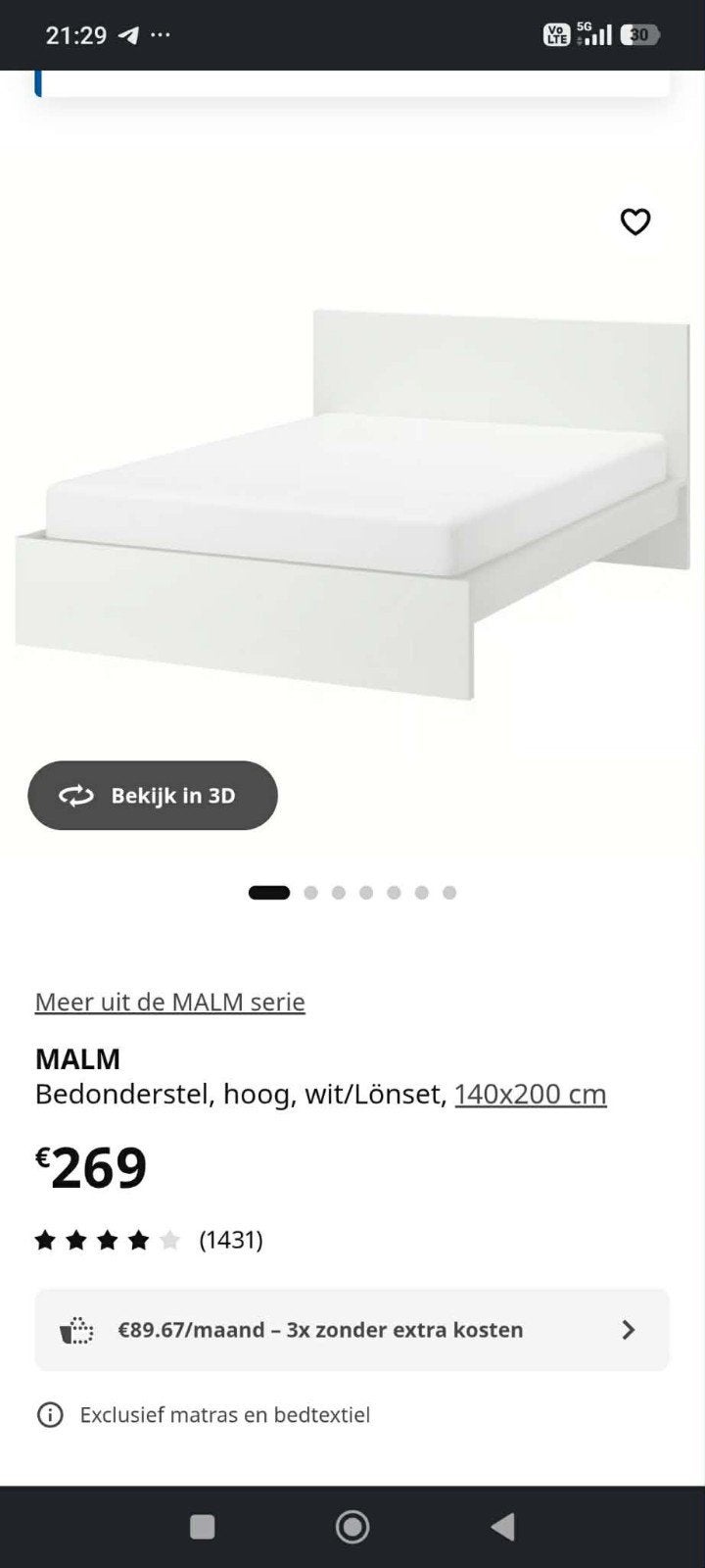 Kinderbed., Ophalen