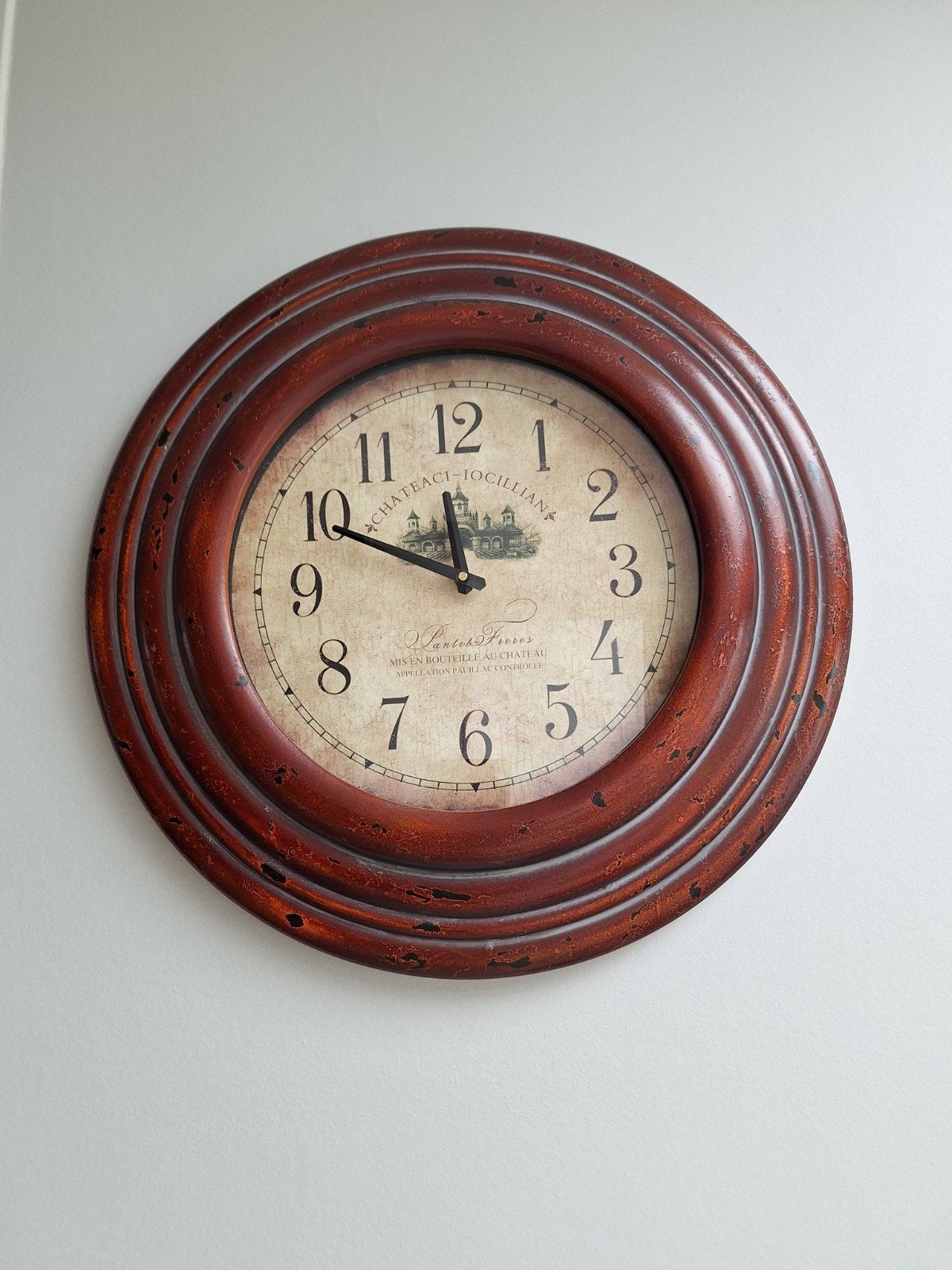 Wandklok, Maison & Meubles, Enlèvement, Horloge murale, Marron, Analogique
