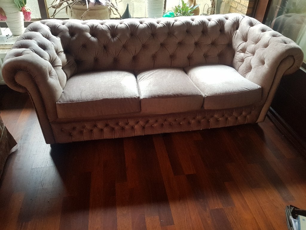 T.k.a. Chesterfield 3-zitsbank/sofa, Huis en Inrichting, Ophalen, 150 tot 200 cm, Chesterfield, Driepersoons