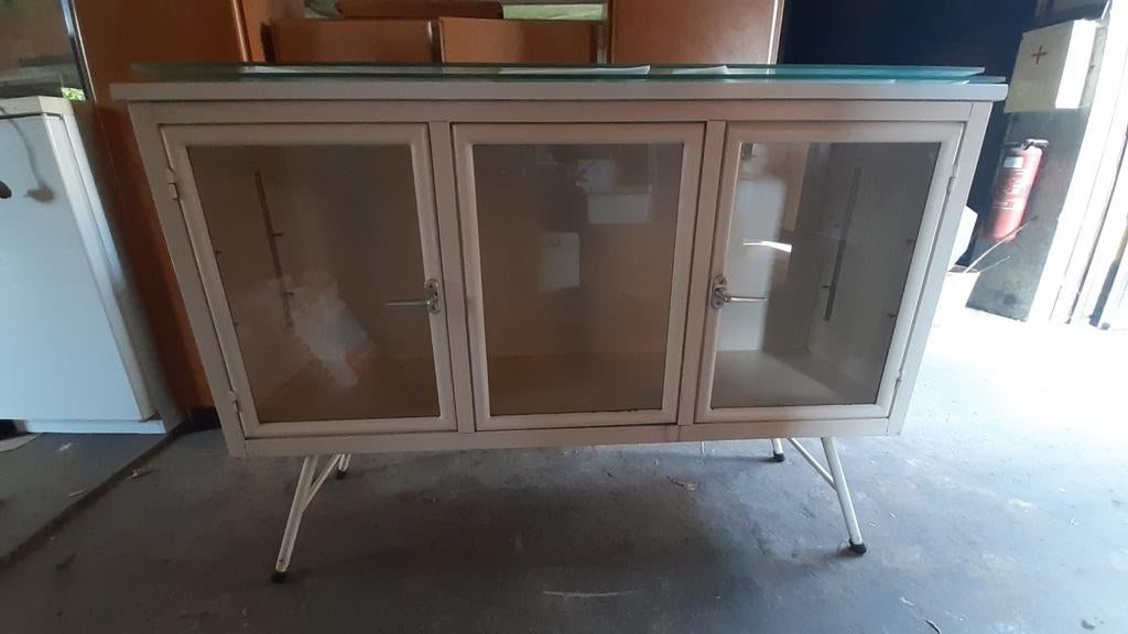 Vintage stalen apothekerskast/dokterskast, Huis en Inrichting, Ophalen