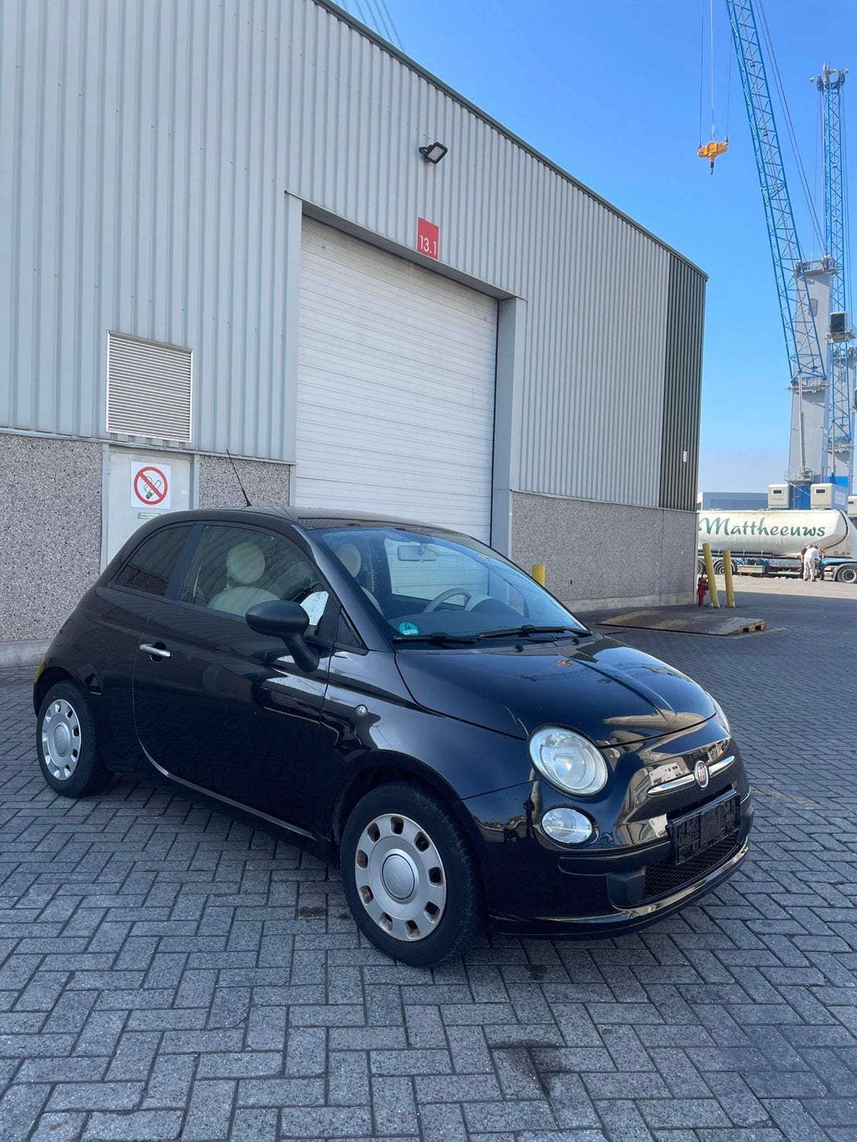 FIAT 500 1.2 BENZINE – EURO 5 – 09/2009, Auto's, Euro 5, Zwart, Bedrijf, Handgeschakeld