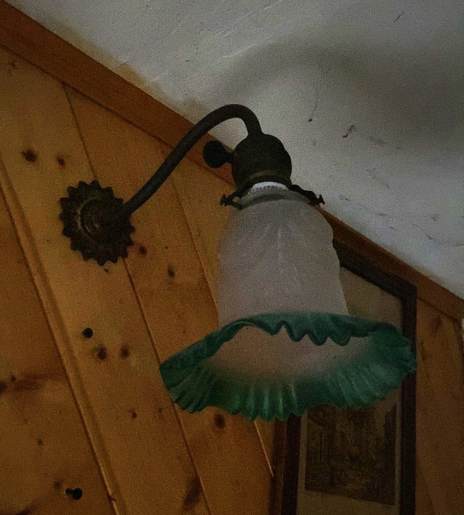Ancienne lampe murale verre sculpté, Enlèvement ou Envoi
