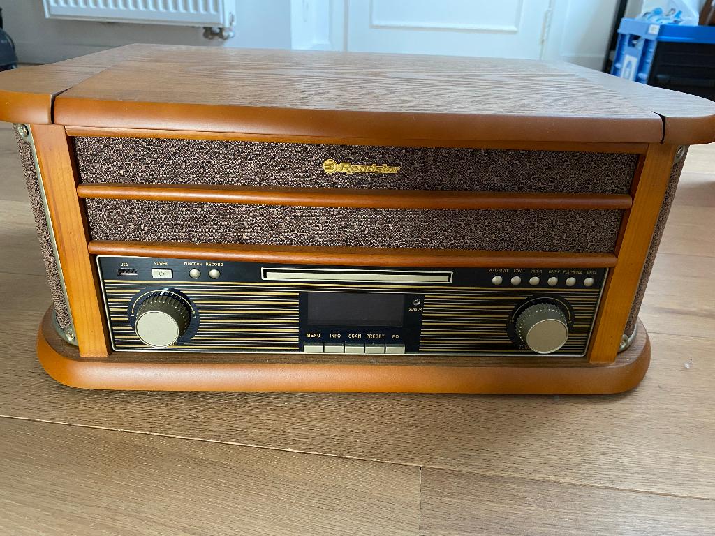 Retro platenspeler met DAB radio CD cassette USB, Ophalen, Zo goed als nieuw, Platenspeler, Overige merken