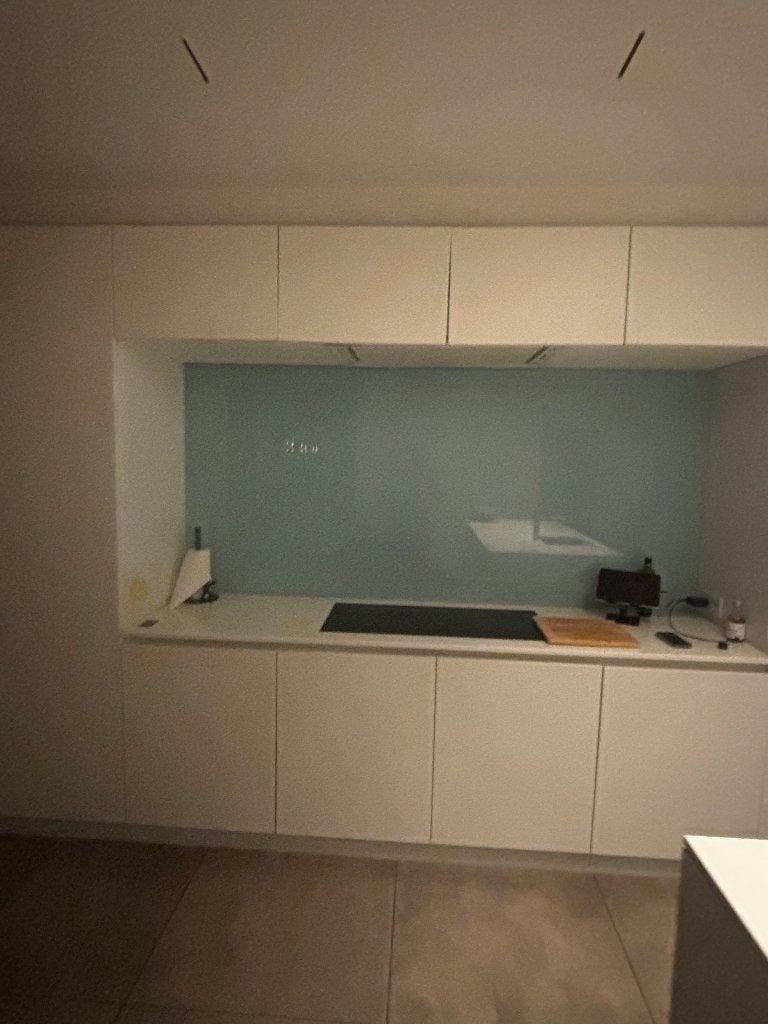 Keukeneiland en wand met Novy kookplaat en dampkap, Ophalen, Gebruikt, Wit, 200 cm of meer