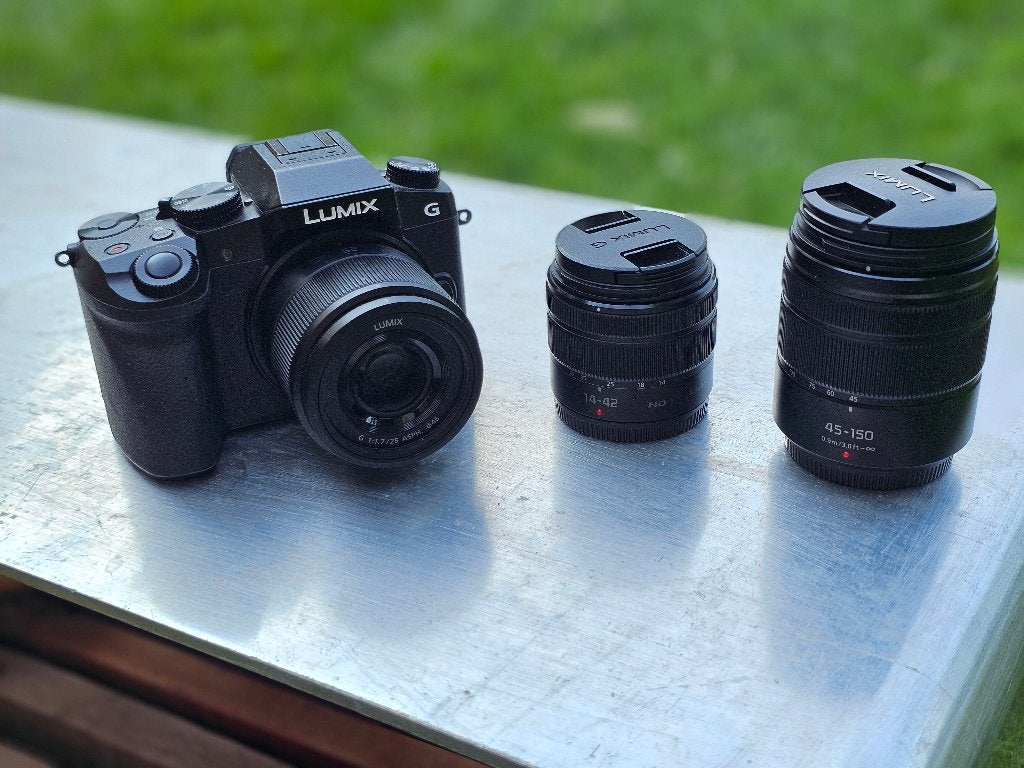 Lumix DMC G7 + 3 lenzen, Autres Marques, Comme neuf, Enlèvement, Appareil photo hybride