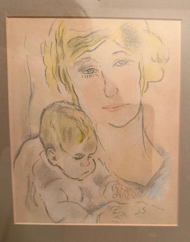 Jan Sluiters  Gesigneerd   Potloodtekening, Ophalen, Gesigneerd, Papier