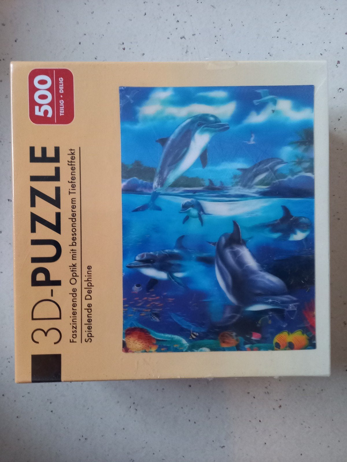 3D puzzel spelende dolfijnen met 500 stukken, Hobby & Loisirs créatifs, Sport cérébral & Puzzles, Enlèvement ou Envoi, 500 à 1500 pièces
